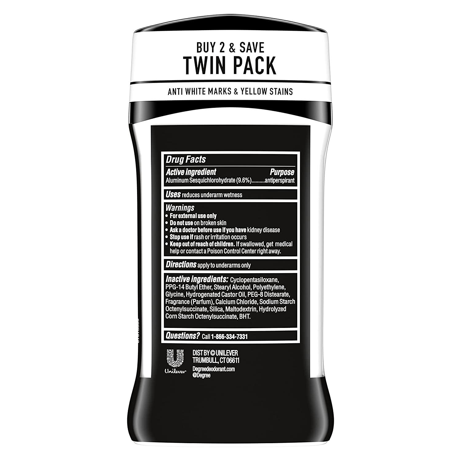 Degree Men UltraClear Antiperspirant Deodorant Black + White 4 count 72-Hour Sweat & Odor Protection Antiperspirant For Men With MotionSense Technology 2.70 Ounce (Pack of 4) - Image 2